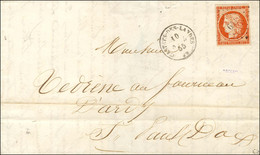 PC 641 / N° 5 Orange Vif Càd CASTETS-DES-LANDES (39) Sur Lettre 2 Ports Pour St Paul Les Dax. 1855. - TB / SUP. - R. - 1849-1850 Ceres