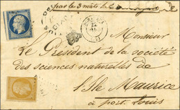 PC 441 / N° 13 Def + N° 14 Càd T 15 BORDEAUX (32) Sur Lettre Adressée à L'Ile Maurice Par La Voie Des Bâtiments De Comme - 1853-1860 Napoleone III