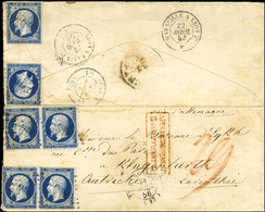 PC 3183 / N° 14 Bleu Très Foncé (6, Qlq Pd) Càd T 15 ST MARCELLIN (37) Sur Lettre Insuffisamment Affranchie Pour La Cari - 1853-1860 Napoleone III