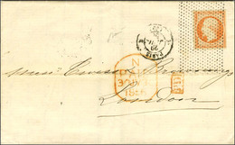 Rouleau De Pointillés / N° 16 Càd PARIS (60) Sur Lettre Pour Londres. 1856. - TB / SUP. - 1853-1860 Napoleone III