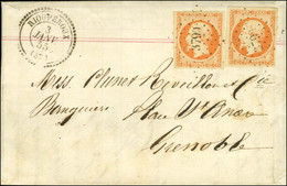 PC 3790 / N° 16 (2) Càd T 22 RIOUPEROUX (37) Sur Lettre 3 Ports Pour Grenoble. 1855. - SUP. - R. - 1853-1860 Napoleone III