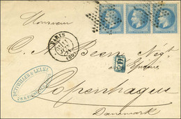 Etoile / N° 29 (bande De 3) Càd PARIS (60) Sur Lettre Pour Le Danemark. 1871. - TB. - 1863-1870 Napoleone III Con Gli Allori