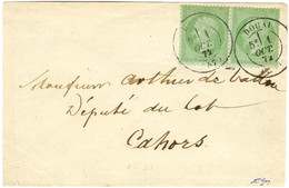 Càd T 17 DOUAI (57) 1 OCT. 72 / N° 35 Paire Sur Enveloppe Ouverte Pour Cahors. 1872. - SUP. - 1870 Assedio Di Parigi