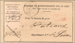 Càd T 17 ÉPERNAY (49) Griffe Rouge Encadrée APRÈS / LE / DÉPART Sur Avis De Réception Pour Puteaux. 1874. - TB / SUP. -  - Bolli Manuali
