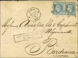 Etoile / N° 29 (paire) Càd Octo De Lev Ex * PARIS * (60) E3 Sur Lettre Pour Bordeaux, Au Recto Rarissime Griffe Encadrée - Bolli Manuali