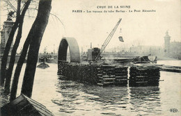 Paris * 8ème * La Crue De La Seine * Les Travaux Du Tube Berlier * Le Pont Alexandre - De Seine En Haar Oevers