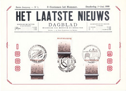 B01-258 2271 FDC Journal Het Laatste Nieuws 3 Cachets 1er Jour 12-12-1987 - 1981-1990