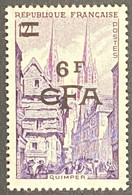 FRARE313MNH - Série Touristique - Quimper, La Rue Kéréon - 12 F Surcharged 6 F CFA MNH Stamp - 1954 - France YT 313 - Ongebruikt