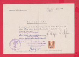 257694 / Germany 1978 - 3 DM. Der Polizeipräsident In Berlin , Nescho Sapundschieff , Einladung , Allemagne Deutschland - 1950 - ...