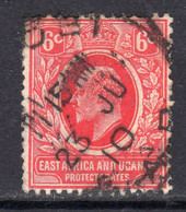 KUT East Africa & Uganda EVII 1907-8 6c Red, Used, SG 36 (BA) - East Africa & Uganda Protectorates