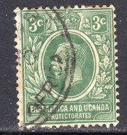 KUT East Africa & Uganda GV 1912-21 3c Green, Used, SG 45 (BA) - Protectorados De África Oriental Y Uganda