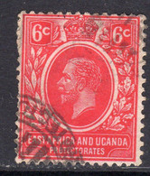 KUT East Africa & Uganda GV 1912-21 6c Scarlet, Used, SG 46a (BA) - Protectorats D'Afrique Orientale Et D'Ouganda