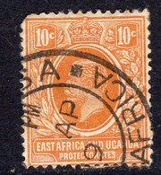KUT East Africa & Uganda GV 1912-21 10c Yellow-orange, Used, SG 47 (BA) - East Africa & Uganda Protectorates