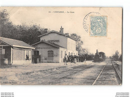 CPA 33 Lesparre La Gare Et Le Train Tramway - Lesparre Medoc