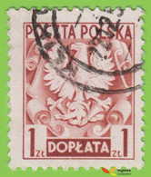 Voyo POLAND Doplata Portomarken 1 ZL 1953 Mi#163 (o) Used - Postage Due
