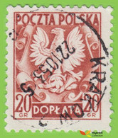 Voyo POLAND Doplata Portomarken 20 GR 1953 Mi#157 (o) Used - Portomarken