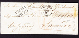 1860 Brief Mit Inhalt Aus Toulouse Nach Samaden. Incoming Mail. Schweizer Bahnstempel. - Lettres & Documents