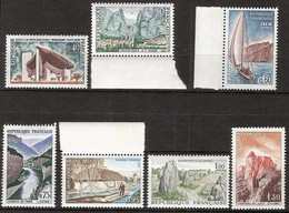 France - YT 1435 à 1441 (1965) Série Touristique. (YT 1435, 1436, 1437, 1438, 1439, 1440, 1441) Type De 1963-64; Neuf ** - Neufs