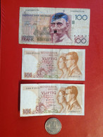 Münze Belgien Silber 100 Francs 1949 Und Geldscheine 100 Francs Und 2 Mal 50 Francs - 100 Francos
