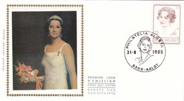 B01-259 - FDC Soie P765  - Cob 2183 - Royal Dynastie S.M. La Reine Astrid En 1935 - 31-08-1985 9300 Aalst - 1981-1990