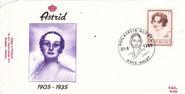 B01-259 - FDC P765  - Cob 2183 - Royal Dynastie S.M. La Reine Astrid En 1935 - 31-08-1985 9300 Aalst - 1981-1990