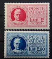 VATICAN POSTE VATICANE VATICANO EXPRES Espresso 1929 PIE XI, Série 1 / 2 Neuve * MH TB Cote 45 Euros - Eilsendung (Eilpost)