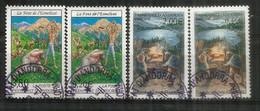 Les Contes:La Source De L'Esmelicat /Conte Du Lac Engolasters. 4 T-p Oblit. 1ère Qualité, Diff.denominations FF & € Euro - Used Stamps