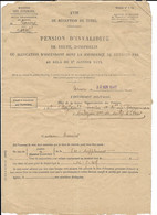 1940 NEVERS - BOYAULT ET RAGENEAU - PENSION D INVALIDITE - Documenti Storici