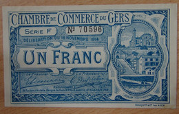 AUCH  ( GERS - 32) 1 Franc Chambre De Commerce 1914 Série F - Chambre De Commerce