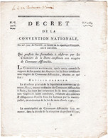 Decret De La Convention Nationale, Du 22e Jour De Pluviose De L'an 2 De La République Française Une & Indivisible . - Décrets & Lois