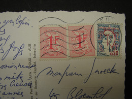 LetDoc. 449. CP Envoyée De France Vers La Belgique En 1961 Avec Un Timbre De 0.2 Fr Et 2 Timbres Belges De 1 Franc - Covers & Documents