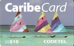 CODETEL-ITC : STD10 U$10 CaribeCard (rd$164) Sailing Boats USED Exp: 60 DAYS - Dominicaine