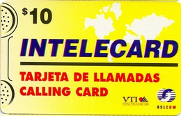 CODETEL-ITC : STD06 $10 INTELECARD Yellow VTI+Rslcom (bigger) USED - Dominik. Republik