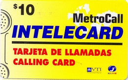 CODETEL-ITC : STD05 $10 INTELECARD Yellow Metrocall VTI+Rslcom USED Exp: 12 MONTHS - Dominik. Republik