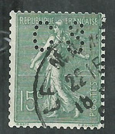 France.Semeuse Lignée No 130 Type 6 De Roulette Perforé CS Comptoir D'escompte De La Sarthe - Other & Unclassified