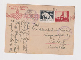 CROATIA WW II ZAGREB   1944 2x  Censored Postal Stationery To PERLAK PRELOG HUNGARY - Croatia