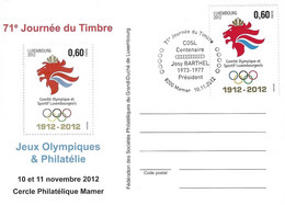 Luxembourg 2012 Mamer 100 Ans Comité Olympique Josy Barthel ¦ Anniversary Olympic Committee ¦ Jahre Olympische Komitee - Lettres & Documents