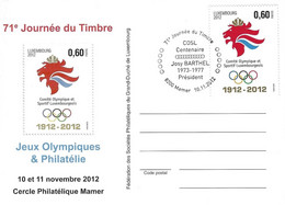 Luxembourg 2012 Mamer 100 Ans Comité Olympique Josy Barthel ¦ Anniversary Olympic Committee ¦ Jahre Olympische Komitee - Covers & Documents