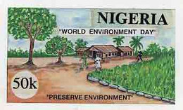 Nigeria 1993, World Environment Day, Original Hand-painted Artwork For 50k Value Showing Small-holding - Agriculture