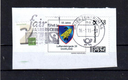 2015, O Gestempelt , Briefstück, Vollstempel, Briefmarke Individuell 55 Jahre Luftlandebrigade 26 Saarlands. Scan - Other & Unclassified