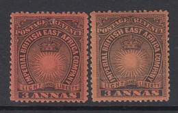 British East Africa, Sc 18, 18d (SG 8-8a), MHR (18d Crease) - British East Africa