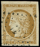 1    10c. Bistre-jaune, Obl. Légère, Grandes Marges, TTB - 1849-1850 Ceres