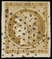 1    10c. Bistre-jaune, Oblitéré ETOILE, TB - 1849-1850 Cérès