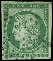 EMISSION DE 1849 - 2b   15c. Vert Foncé, Obl. ETOILE, TB. Br - 1849-1850 Ceres