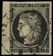 EMISSION DE 1849 - 3    20c. Noir Sur Jaune, Petit Bdf, Obl. Càd T15, TB - 1849-1850 Ceres