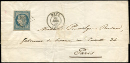 Let EMISSION DE 1849 - 4    25c. Bleu, Obl. PC 1977 S. LSC, Càd T15 METZ 20/12/52, TB - 1849-1876: Periodo Classico