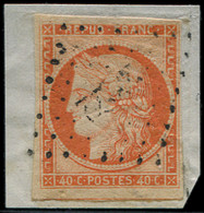 EMISSION DE 1849 - 5    40c. Orange, Oblitéré PC Sur Fragment, TB. J - 1849-1850 Cérès