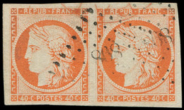 EMISSION DE 1849 - 5    40c. Orange, PAIRE Obl. PC 898, TTB. Br - 1849-1850 Cérès