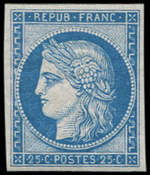 ** EMISSION DE 1849 - R4d  25c. Bleu, REIMPRESSION, Fraîcheur Postale, TTB - 1849-1850 Cérès