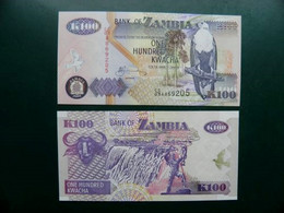 Unc Banknote Zambia P-38d 100 Kwacha 2003 Animal Bird Oiseau Eagle Buffalo Waterfall Victoria Falls - Zambie